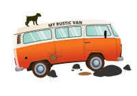 Rustic Van & diesel dog